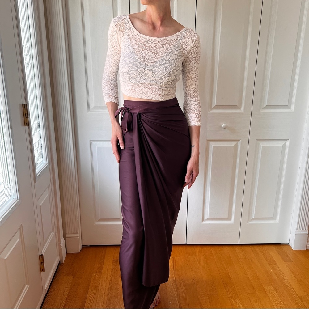 Elegant Purple Wrap Skirt
